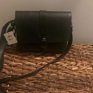 NWT Fossil leather cross body purse